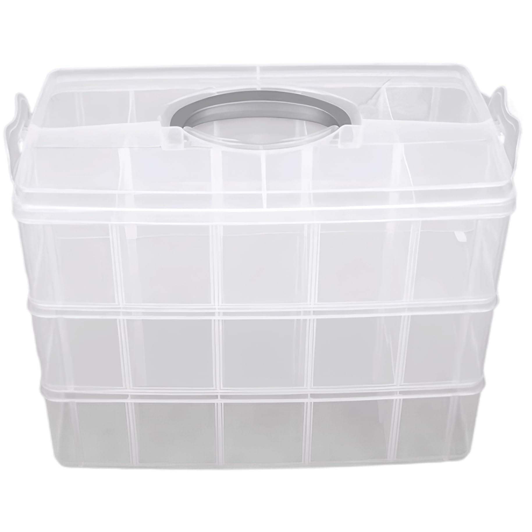 Organisateur de ruban washi à 3 niveaux en plastique transparent empilable avec poignée