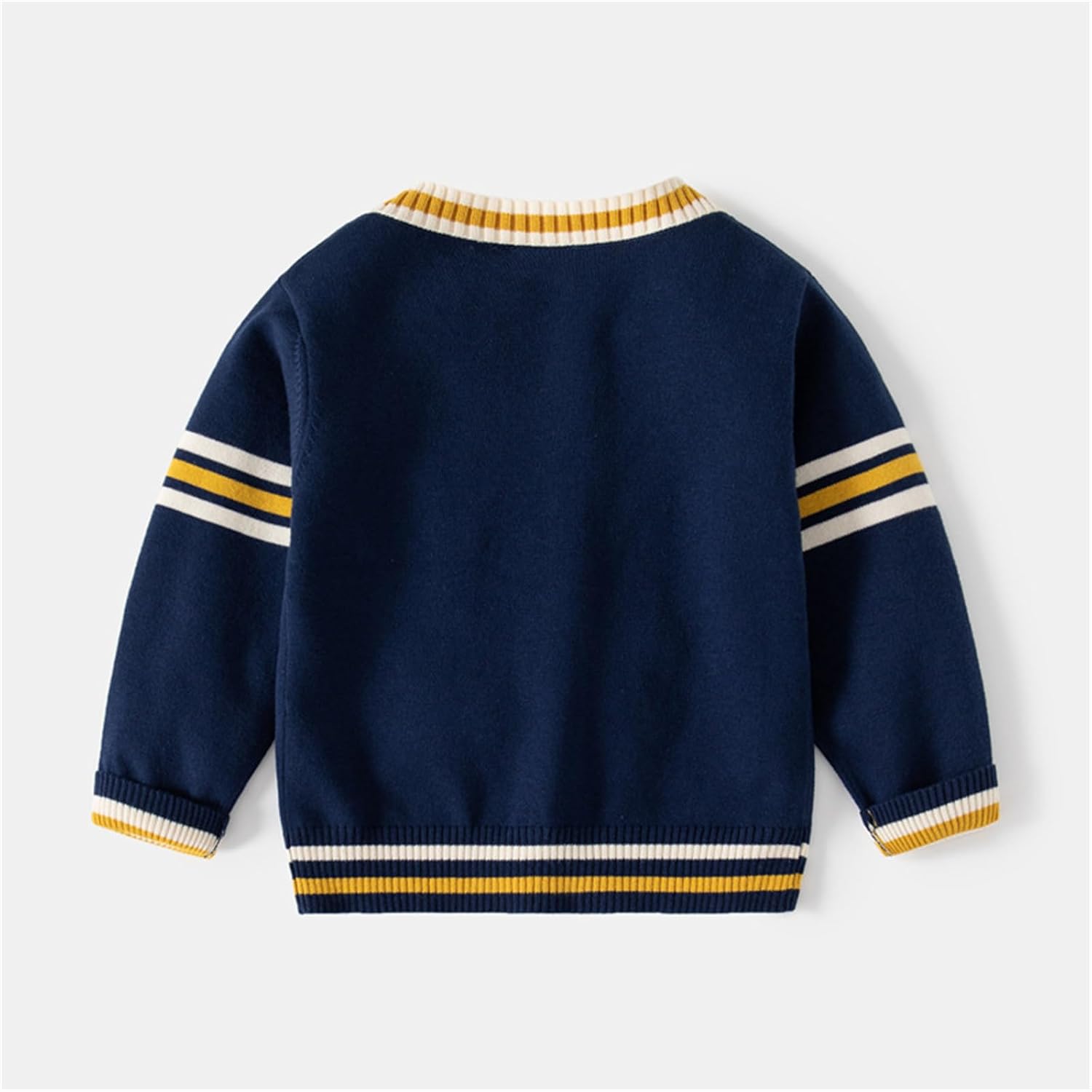 Boys Cardigan Sweater Button Up V Neck Knit Outerwear Long Sleeve Coat Embroidered Casual Jacket