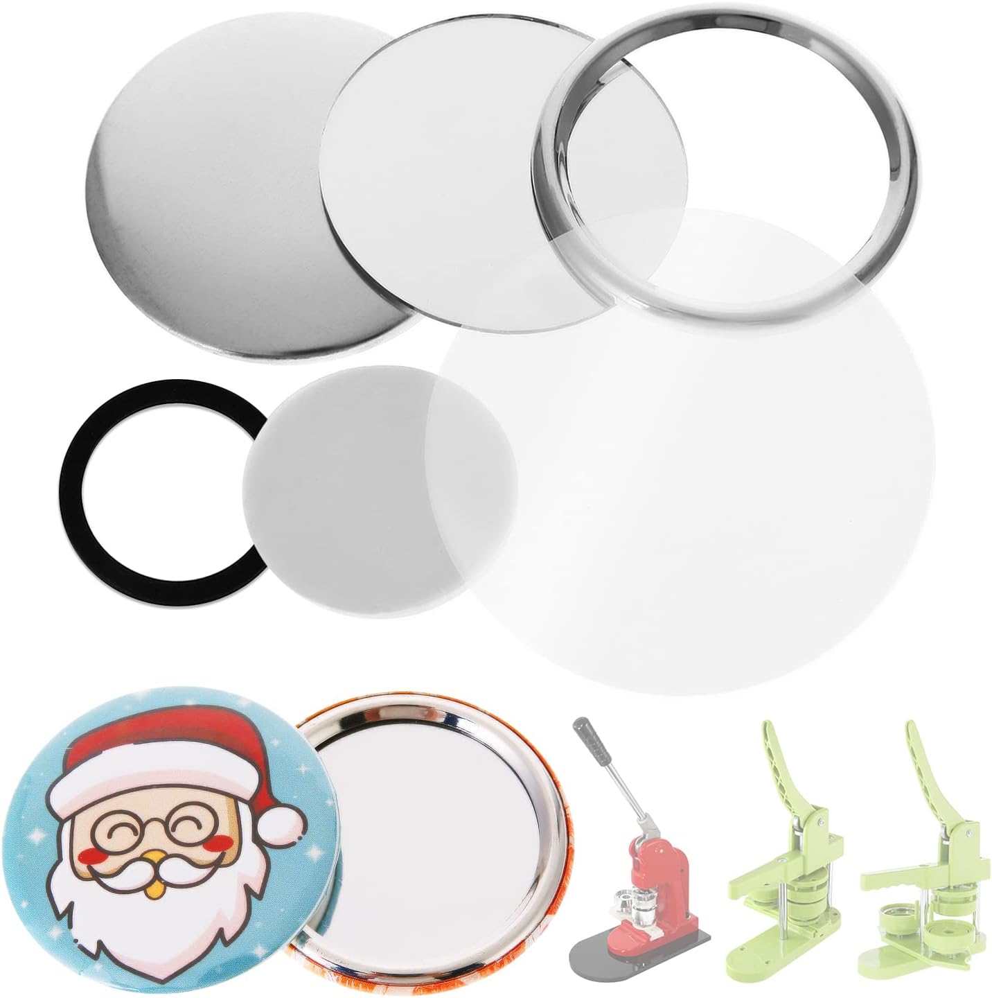 BEAMNOVA 100 Sets of Pocket Mirrors, 58mm / 2.28 in (Approx. 2-1/4 inch) Button Maker Supplies, Round Blank Refills for Button Making Machine