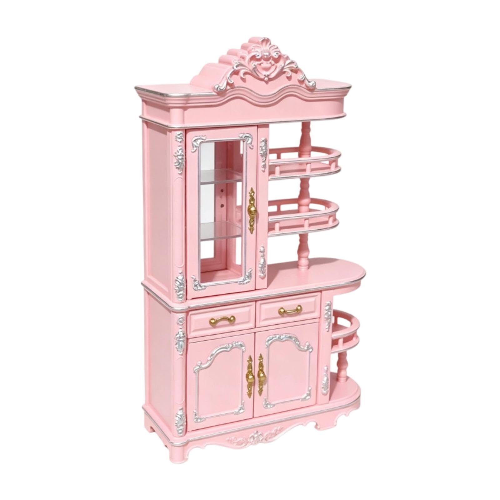 1/12 Puppenhaus-Miniaturschrank aus, Möbelstück, Szene, Ornament für DIY, stilvolle Requisite, dekoratives Mini-Aufbewahrungsregal, Modell