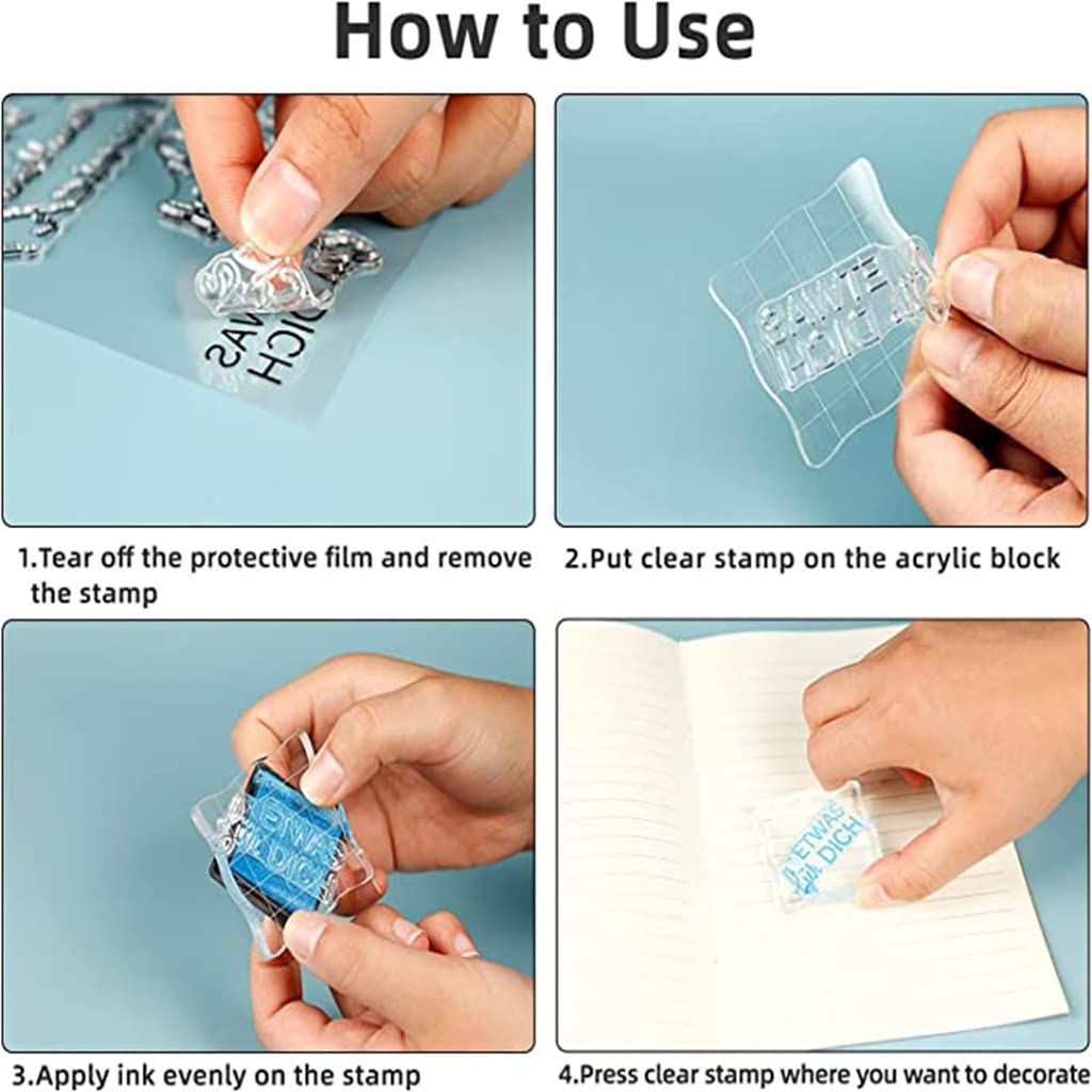 Timbro Trasparente In Silicone 10x10 Cm Per Scrapbooking E Biglietti Fai-da-te - Bricks - 5