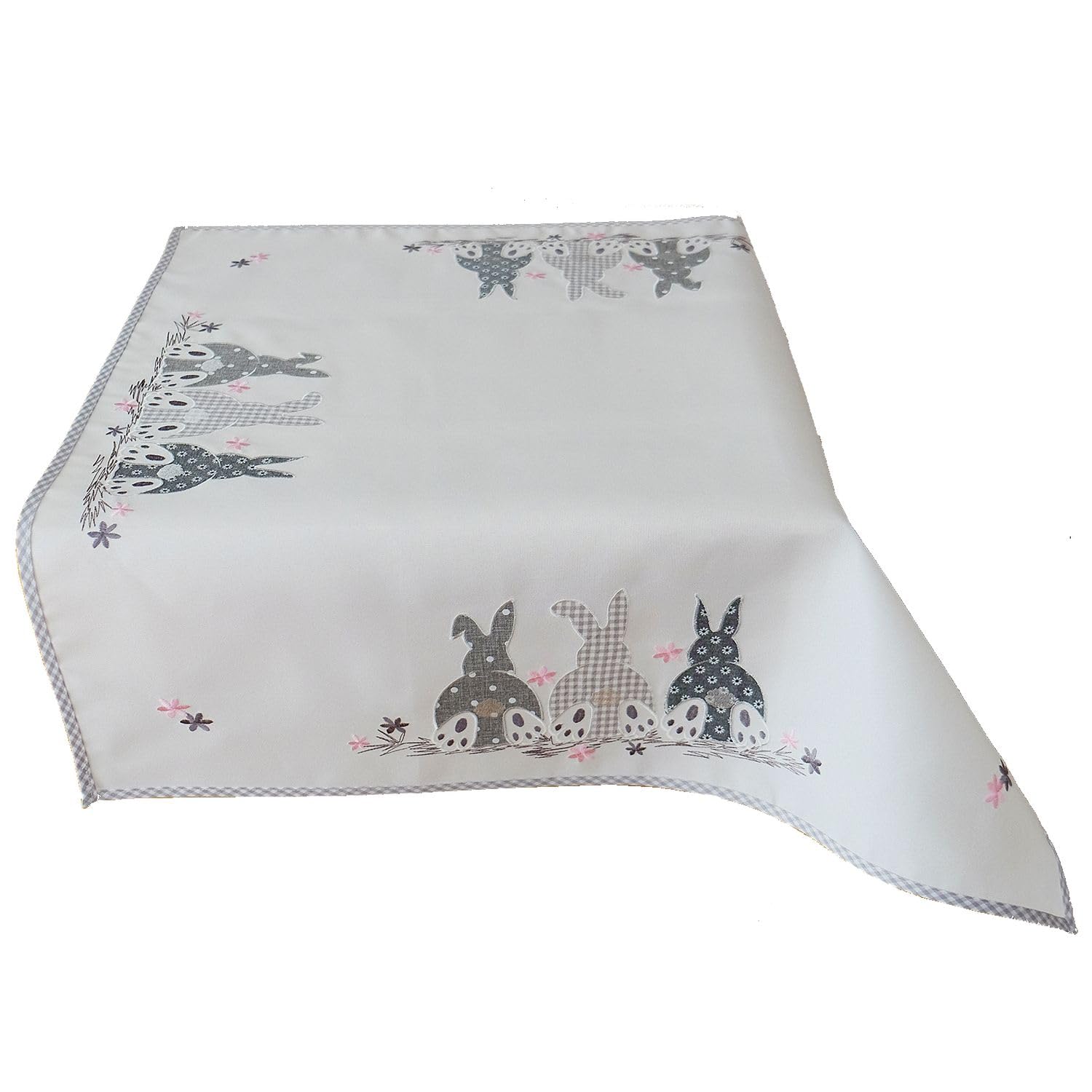 Nappe de 85 x 85 cm avec lapin de Pâques pour un brunch printanier en famille