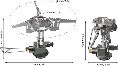 Miniatura 2 de Fire-Maple Greenpeak 2 - Estufa de mochilero y camping con válvula micro regulada, ultraligera, compacta, con isobutano para senderismo, senderismo,