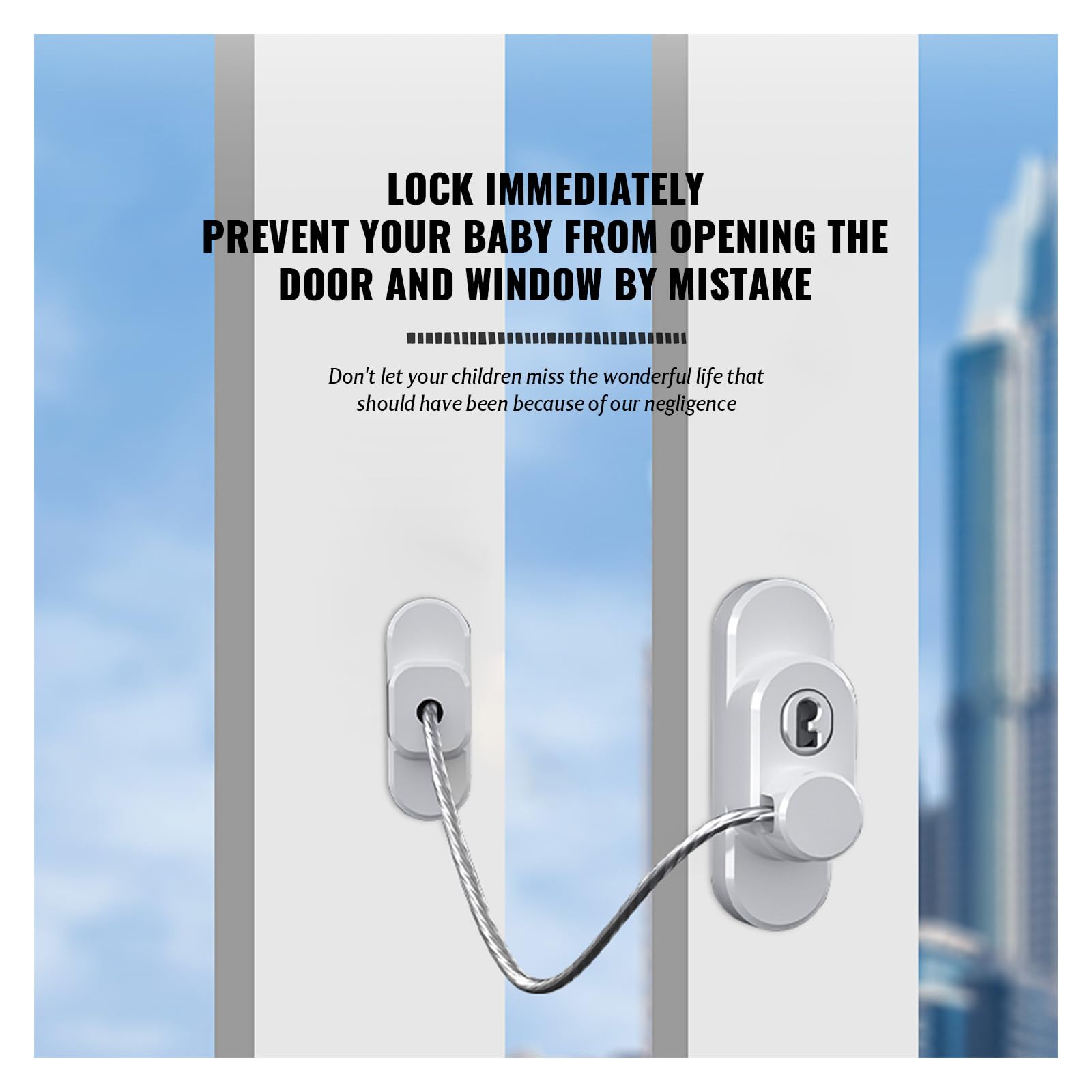 YMWALK Window Locks Child Pets Safety Locks for UPVC,Metal,Wooden Window,Window Restrictor Lock Adjustable Cupboard Locks Window Lock Door Lock with Keys and Screws - Image 3