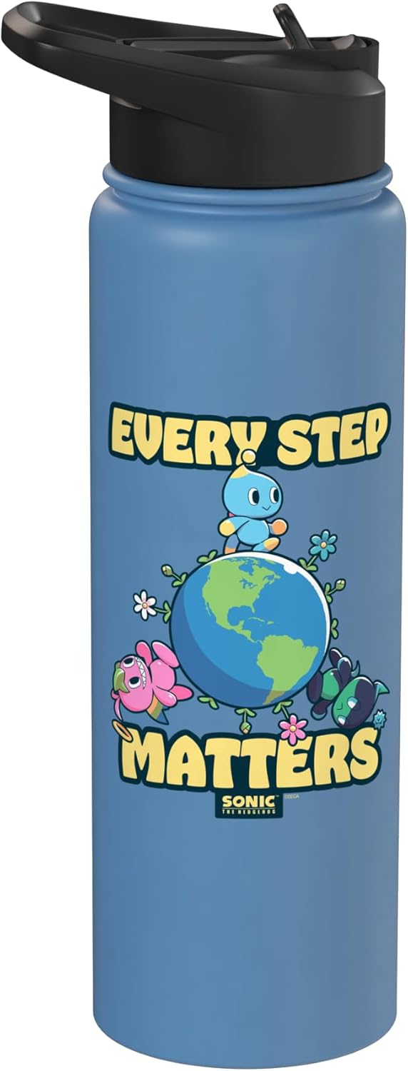 Sonic the Hedgehog Chao Earth Day Every Step Matters Stainless Steel Insulated Water Bottle