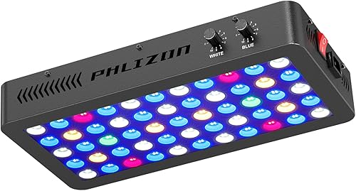 Phlizon Luz LED regulable de espectro completo de 165 W, para acuario, pecera, decoración de arrecifes para agua salada, peces de agua dulce,