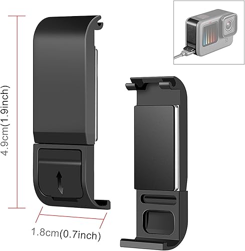 Miniatura 3 de Hero 9/10/11/12 - Protector de pantalla, funda de batería extraíble de aleación de aluminio para gopro 9/10/11/12 batería, 2 tapas de lente GoPro