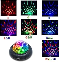 Vista 2 de Luz nocturna para fiesta de discoteca, 2 en 1, parpadeos con música activada por sonido, bola de discoteca multicolor, recargable, funciona