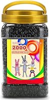 Vista 1 de IOOLEEM Cuentas de pony (2000 piezas, cuentas de pony negras), cuentas para hacer joyas, cuentas para manualidades, suministros para ensartar