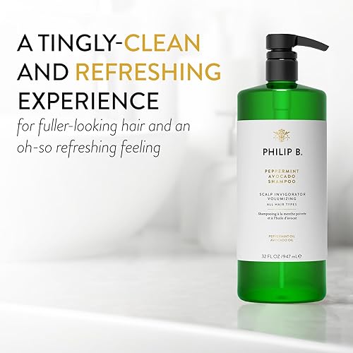 Miniatura 7 de PHILIP B Champú de aguacate de menta 2 onzas 20fl oz  Champú voluminizador y aclarador refresca el cuero cabelludo y limpia profundamente el cabello