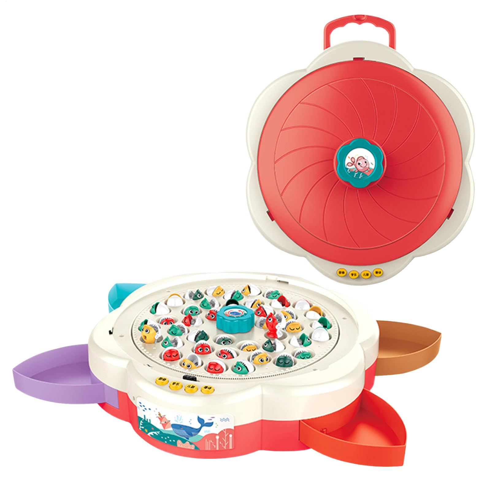 Juego Pesca Infantil Actividad de Mesa Educativa y Divertida, Habilidades | Juguete De Pesca Rotatorio A Pilas Con Música Actividad de Motricidad Fina y Vínculo Padres-Hijos para Niñ
