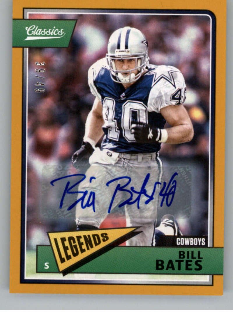 2018 Classics Football Significant Signatures Gold #168 Bill Bates Auto Autograph SER/49 Dallas Cowboys Legend Panini NF
