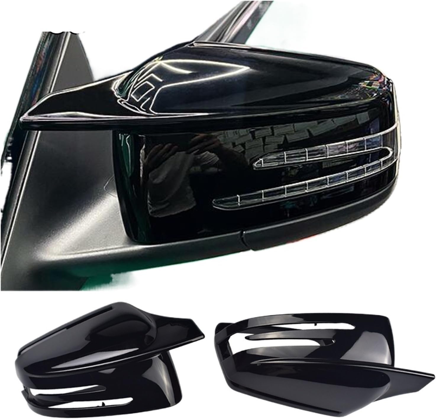 2pcs Carbon Fiber Pattern Pattern Rearview Side Mirror Cover Caps Fit for W176 W246 W204 W212 W221 C117 X204 X156