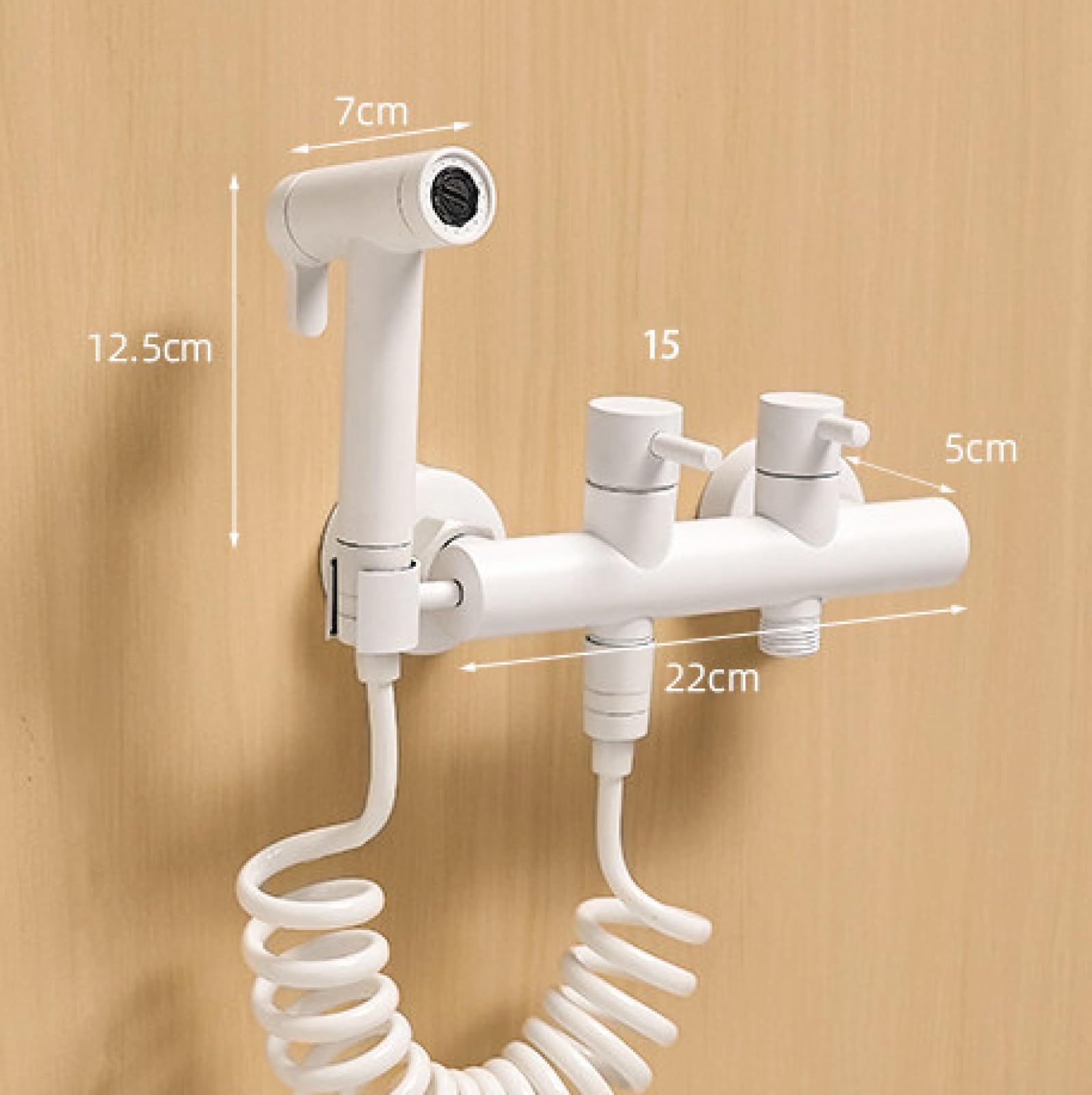 Set Doccia Bidet Caldo E Freddo Idroscopino per WC In Ottone Montata A Parete Doppia Modalità Adatta per L'Igiene personale,Il Bagno Degli Animali Domestici,Grigio Canna Di Fucile