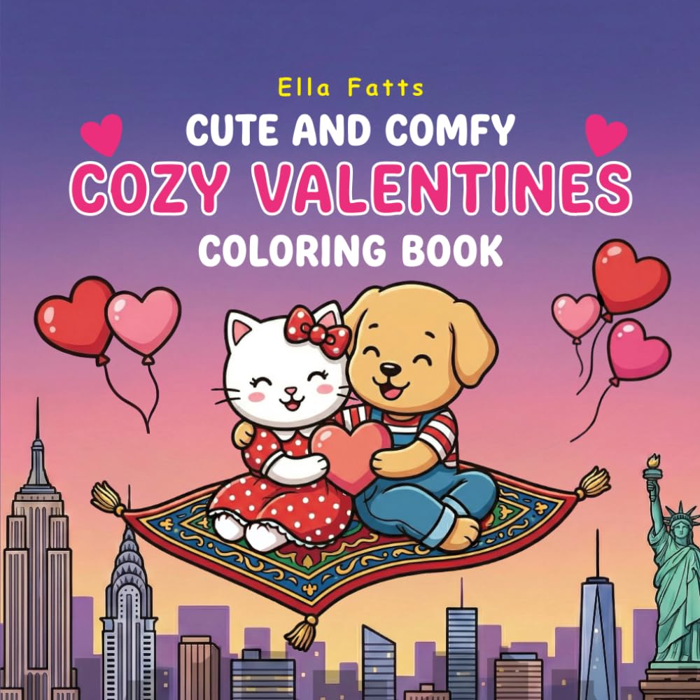 Cute And Comfy Cozy Valentines Coloring Book: Bold and Easy Valentine Coloring Pages with Adorable Animals, Cozy Romantic Scenes, and Relaxing Designs for Adults and Teens