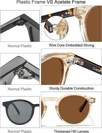 CARFIA Mens Sunglasses Retro Polarised Eyewear UV400 Protection CA5289L