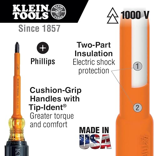 Miniatura 2 de Klein Tools 633-4-INS desarmador aislado #1 punta Phillips