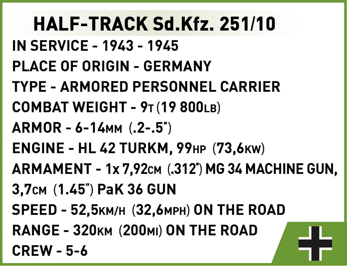 Cobi Historical Collection World War II 3130 Half Track SD.Kfz 3130