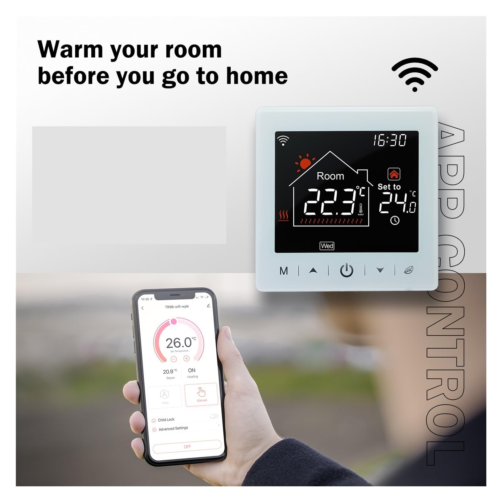 Termostat cyfrowy, Termostat do kotła gazowego, ogrzewanie podłogowe Tuya inteligentny regulator temperatury w pomieszczeniu działa na ekranie LCD domu(Floor Heating)