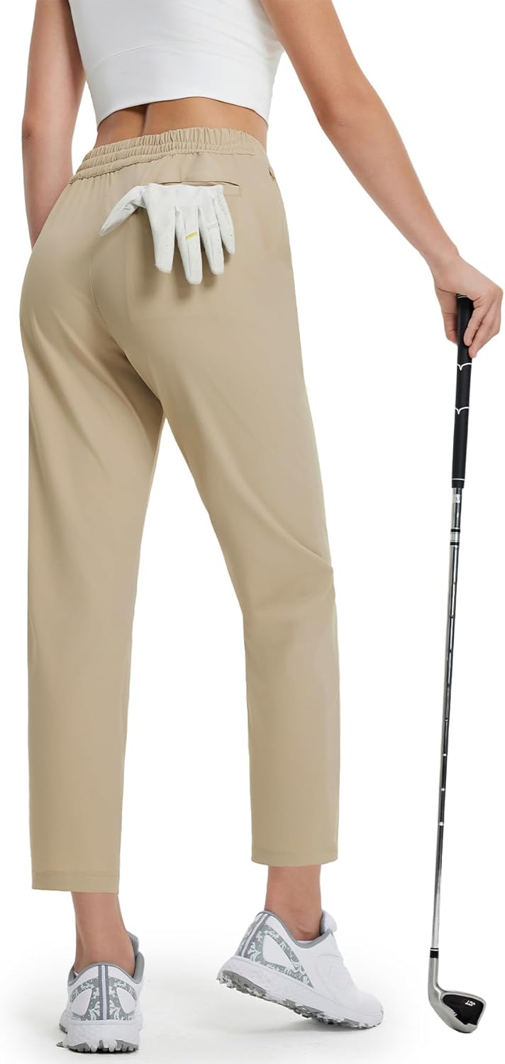 M MAELREG Women's Golf Pants with Zip Pockets 7/8 Ankle Stretch Lightweight Sweatpants for Athletic Hiking Travel Work Lounge - Image 2