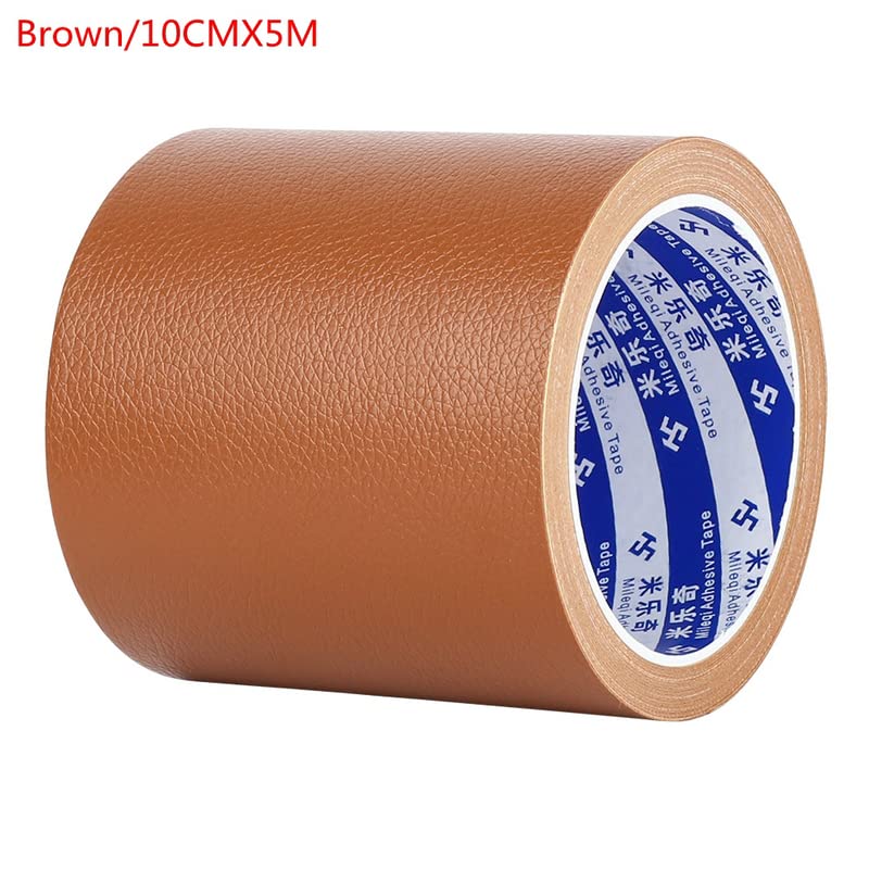 Sofa Repair Patches Self-Adhesive Repair Patch Stick/Glue On Furniture Car Seat Repairs Patch Fabric Fix Application for Leather (10CMX5M, Brown)