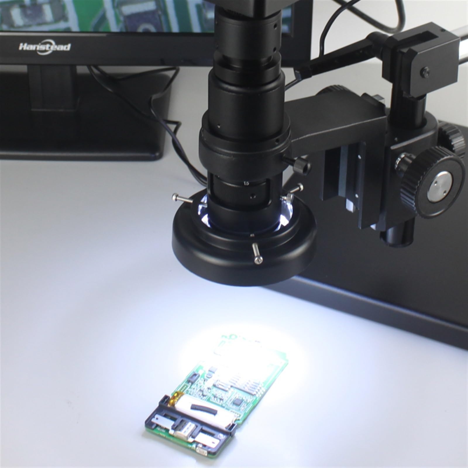 Luce ad anello a 144 LED regolabile per l'industria Video Stereo Microscopio Lente Ingrandimento della fotocamera (144 LED nero)