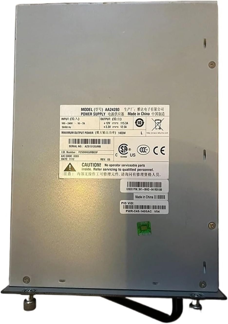 for Power Supply for 4506 4507r Series PWR-C45-1400AC
