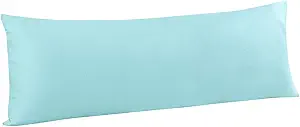 FLXXIE Body Pillow Cover - Super Soft Microfiber 20x54 Body Pillow Case - Envelope Closure, Wrinkle, Stain Resistant Aqua Body Pillow Cover, 20x54, Aqua