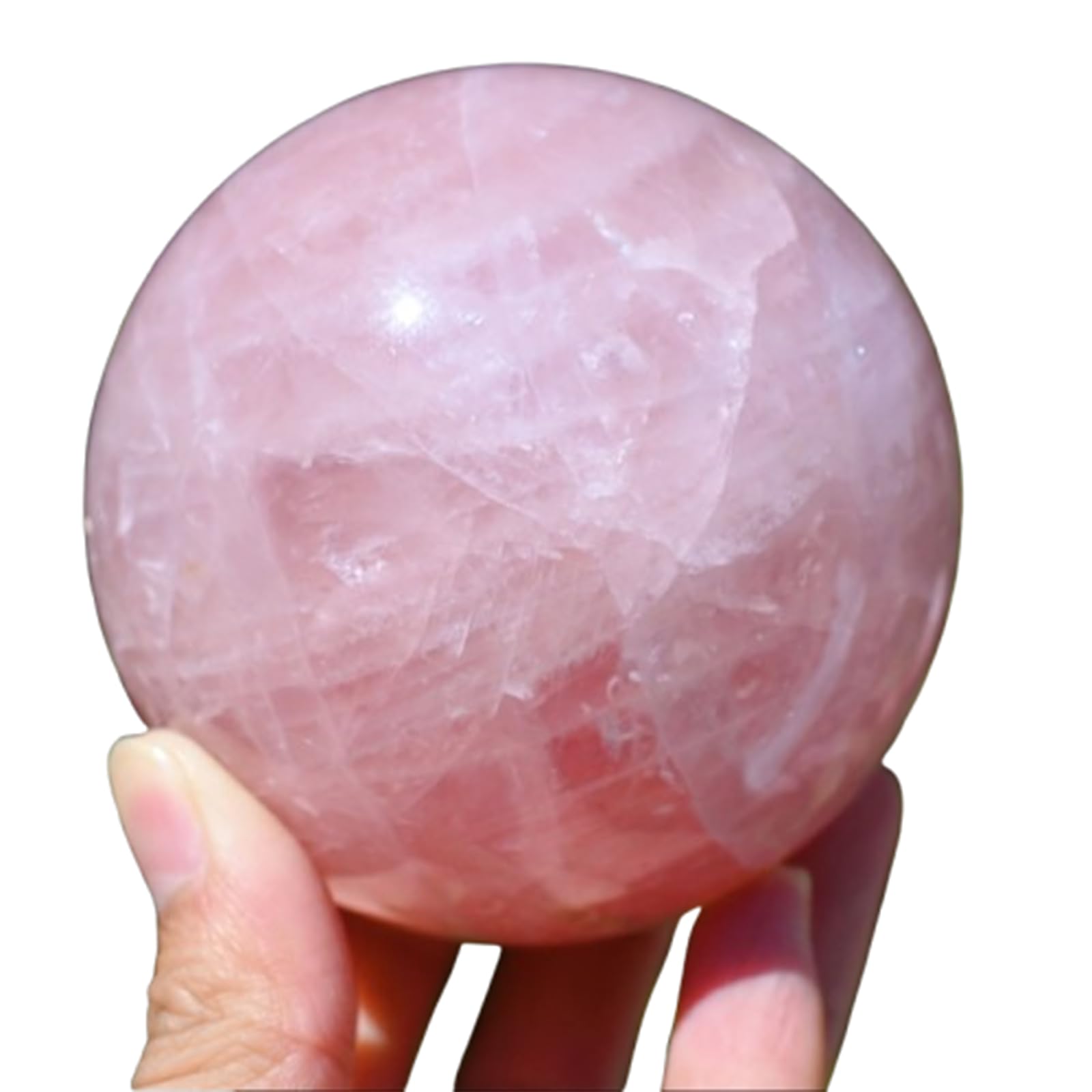 SHFTQXSLAT Rose Quartz Decorative Sphere, Crystal Ball Ornament,Love Stone Decor, Polished Balls,Living Room Office Feng Shui Decoration,6.5cm