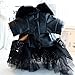 AZA Dog Princess Sequin Leather Dresses for Small Dogs Clothes Black Costume Pet Girl Skirt Cat Cute Thick Coat Outfits Winter Costumes Fall (L,Black)