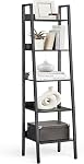 VASAGLE Bibliothèque, 5-Tier Étagère de livre étroite, étagère d'étage pour le bureau d'intérieur, salon, chambre à coucher, cuisine, camel brun et noir ULLS109B50V2