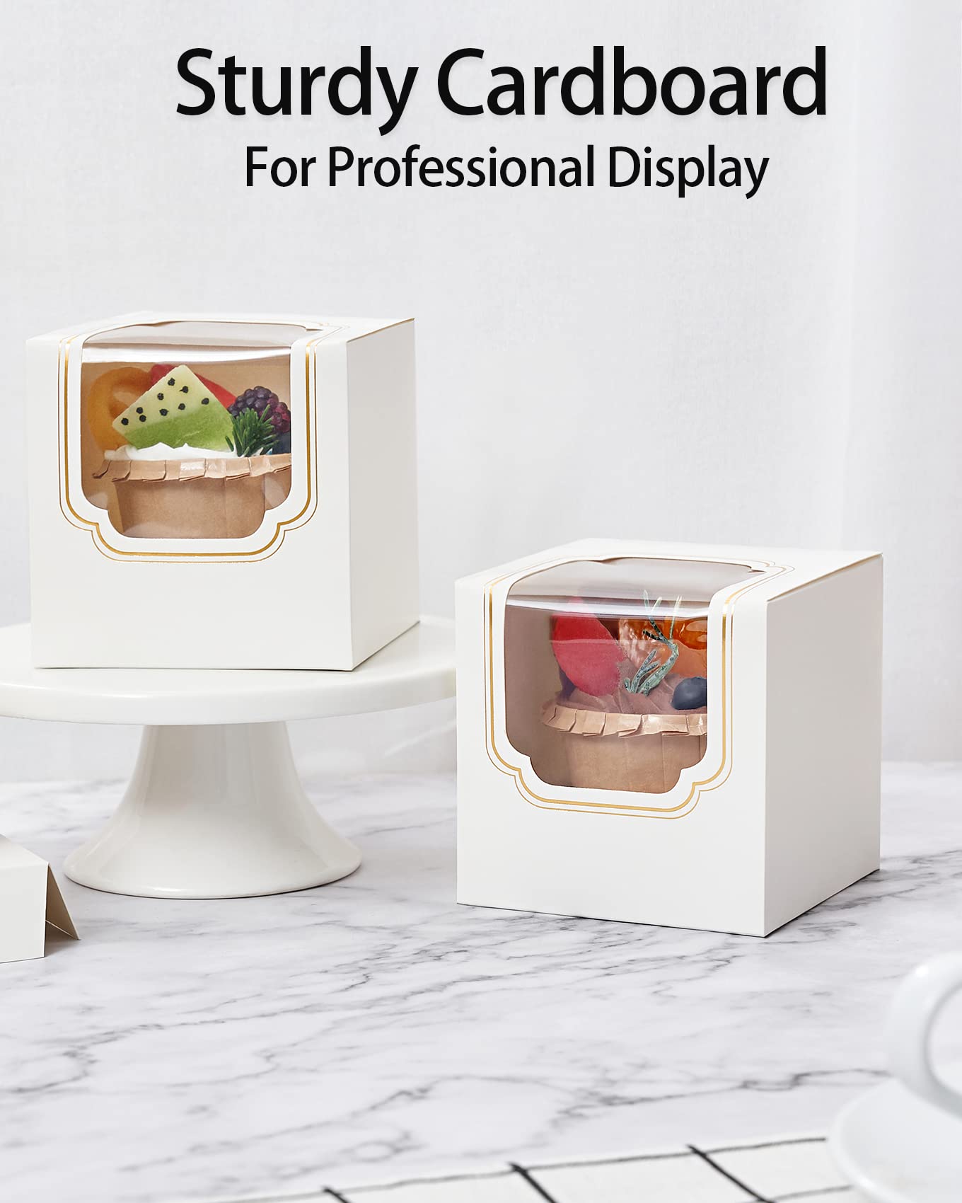 20 Stück Weihnachts-Cupcake-Boxen Mit Sichtfenster – 6er Format Für Kekse, Desserts Oder Geschenke, Kraftpapier Look
