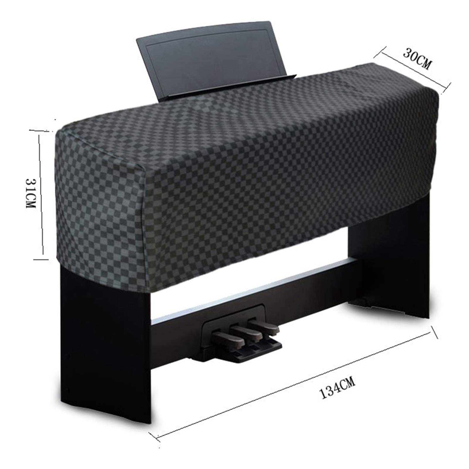 STTC LDIW Copertura per Pianoforte Digitale 88 Tasti Tastiera, Anti Polvere Cover di Tastiera Pianoforte elettronic Protezione in Pelle PU con Leggio Apertura,Nero