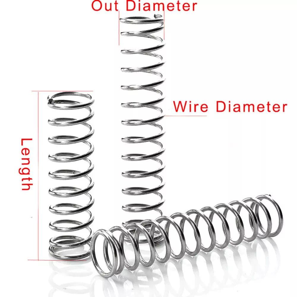 Lot de 10 ressorts de compression galvanisés – Diamètre du fil 0,9–1,4 mm, longueur 10–100 mm, diamètre extérieur 5–20 mm (10 pièces 0,9 x 9 x 20 mm) – Durable, polyvalent, idéal pour les projets de