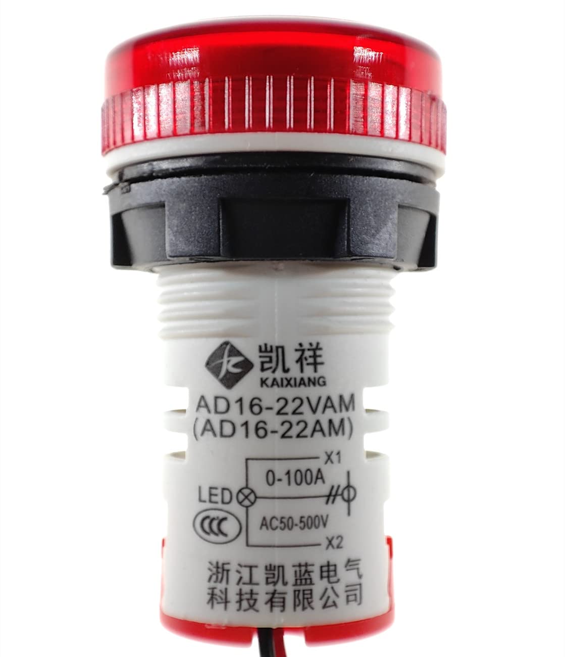 3pcs AC Current and Voltage Indicator with Two-Digit Display, 22mm Round Head LED Multi-Function Measuring Instrument Monitor Green red Yellow