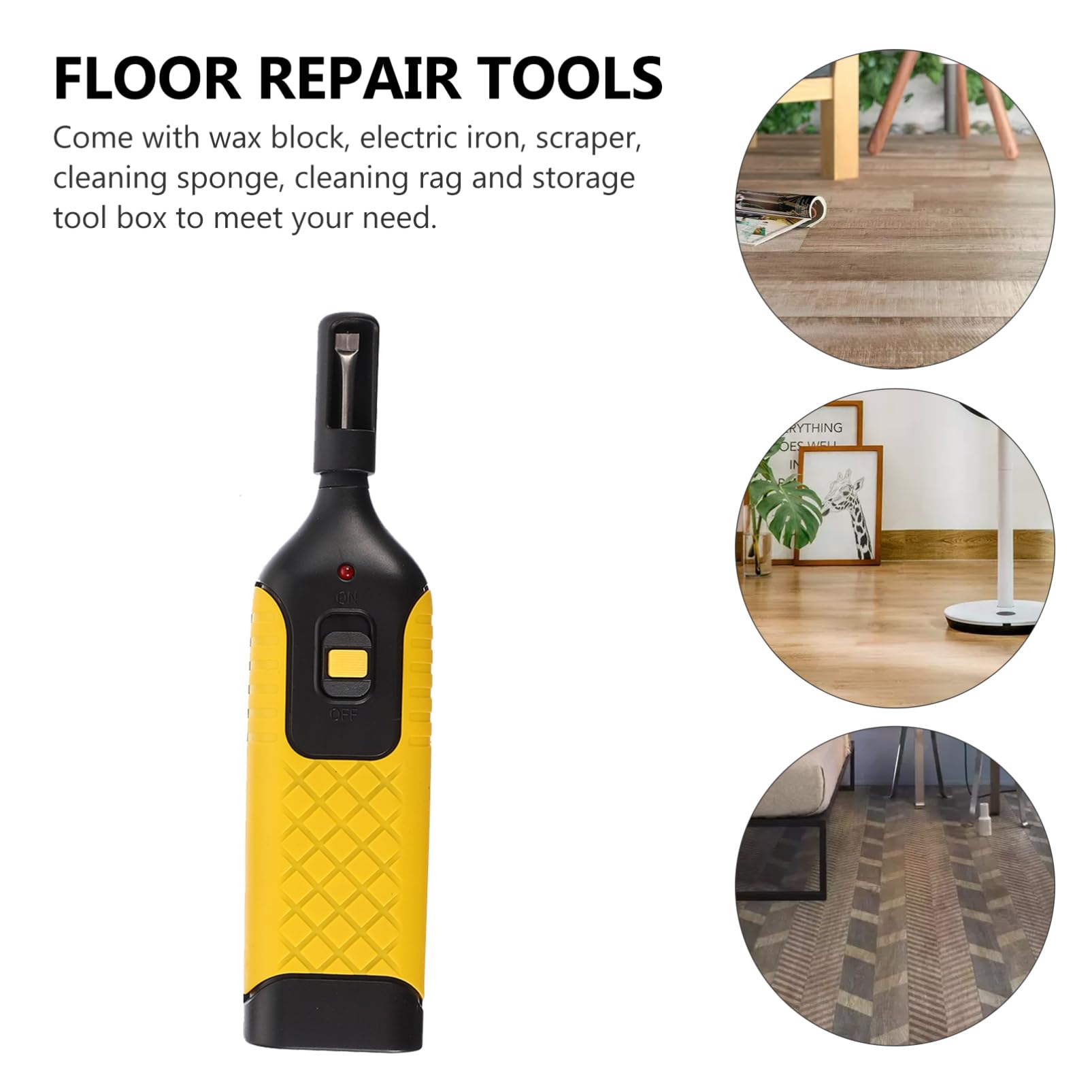 Gatuida Kit di Riparazione per Pavimenti in 16 Pezzi, Accessori per Riparare Fessure e Graffi, Plastico, Blocco Cera e Raschietto