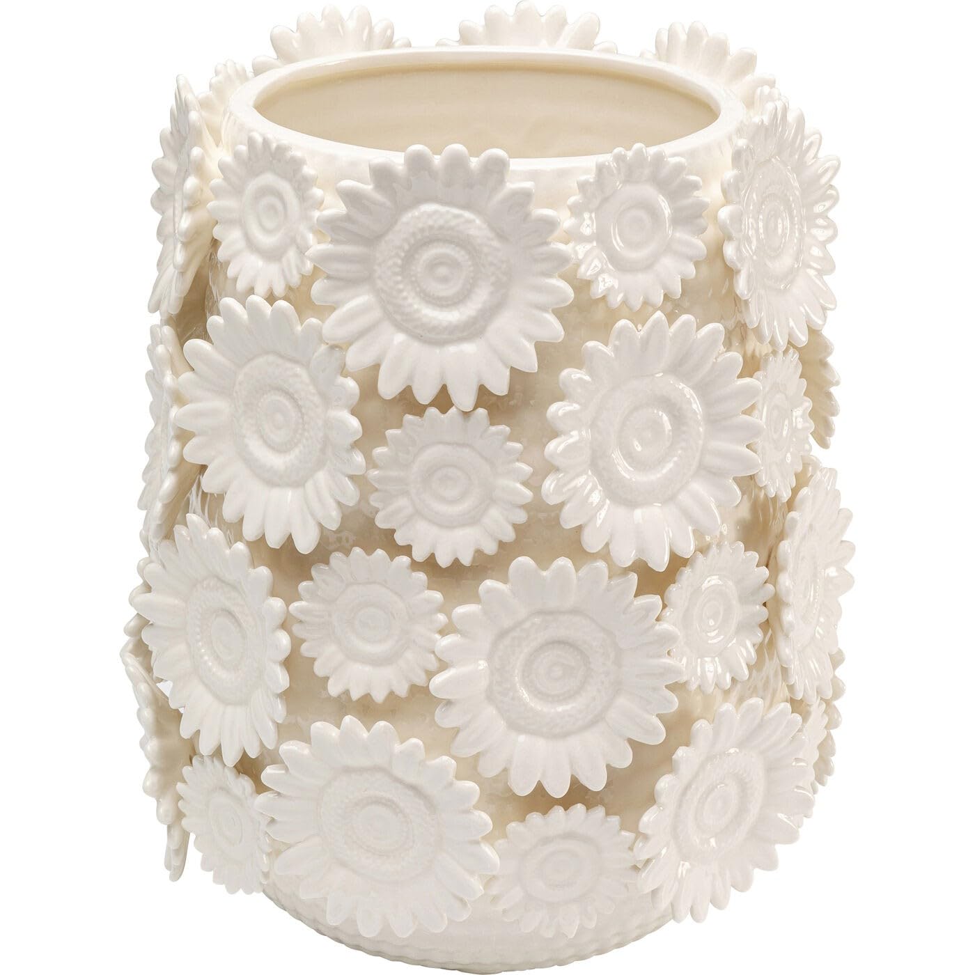 Kare Design Vase Sunflowers, White, Height 29 cm, Porcelain, Sunflower Motif, Decorative Style, For Flowers, Art Inspired, for Table, Living Room, Bedroom
