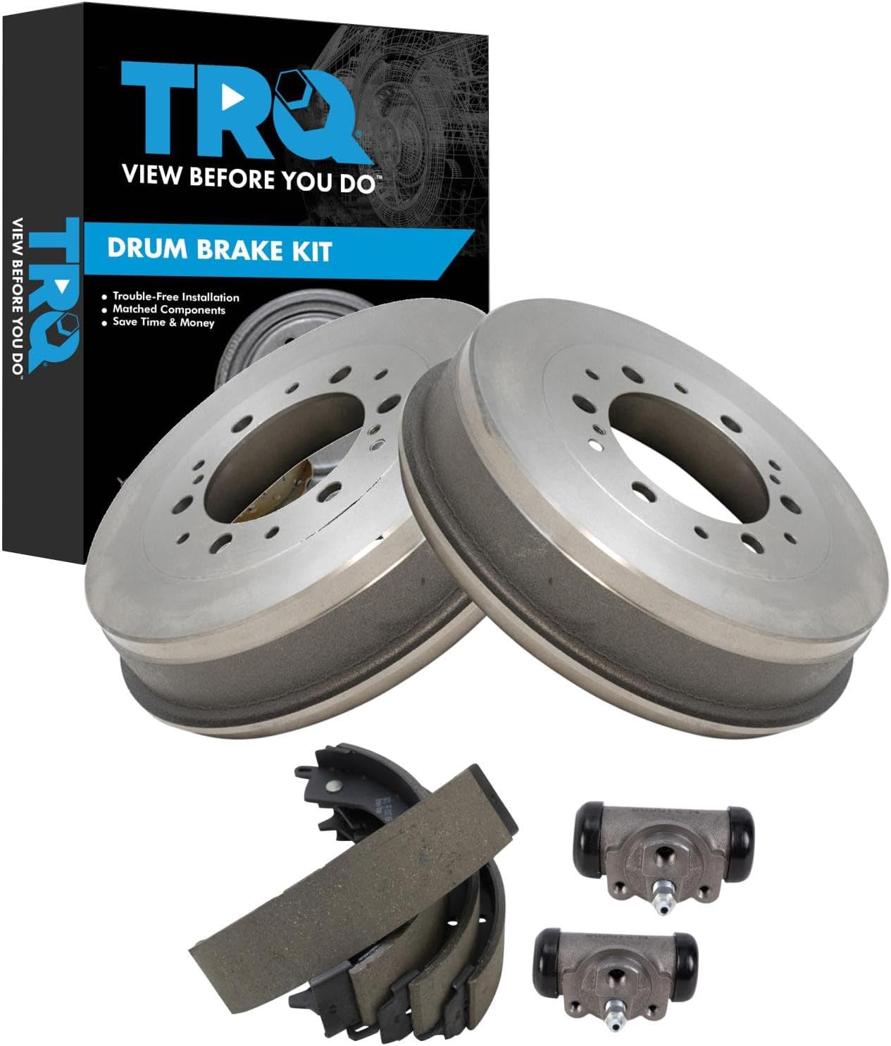 TRQ Rear Brake Shoe & Drum Kit Compatible with 2005-2021 Toyota Tacoma