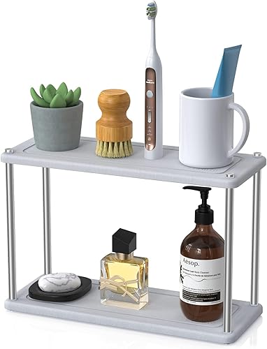 Organizador de fregadero de cocina de secado instantáneo, bandeja de secado de piedra de diatomita para dispensador de jabón, cepillo de esponja y