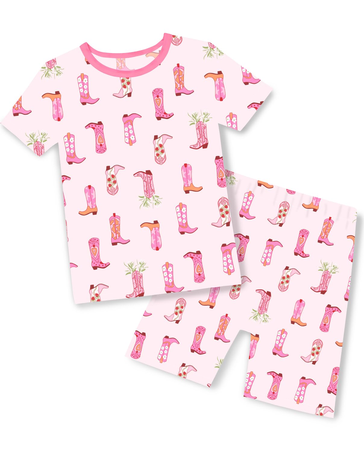babee Reshinee Bamboo Viscose Toddler Unicorn Mermaid Girls Kids Pajamas Short Sleeve Summer Cool Snug fit Pjs 12M-8Y 2pcs