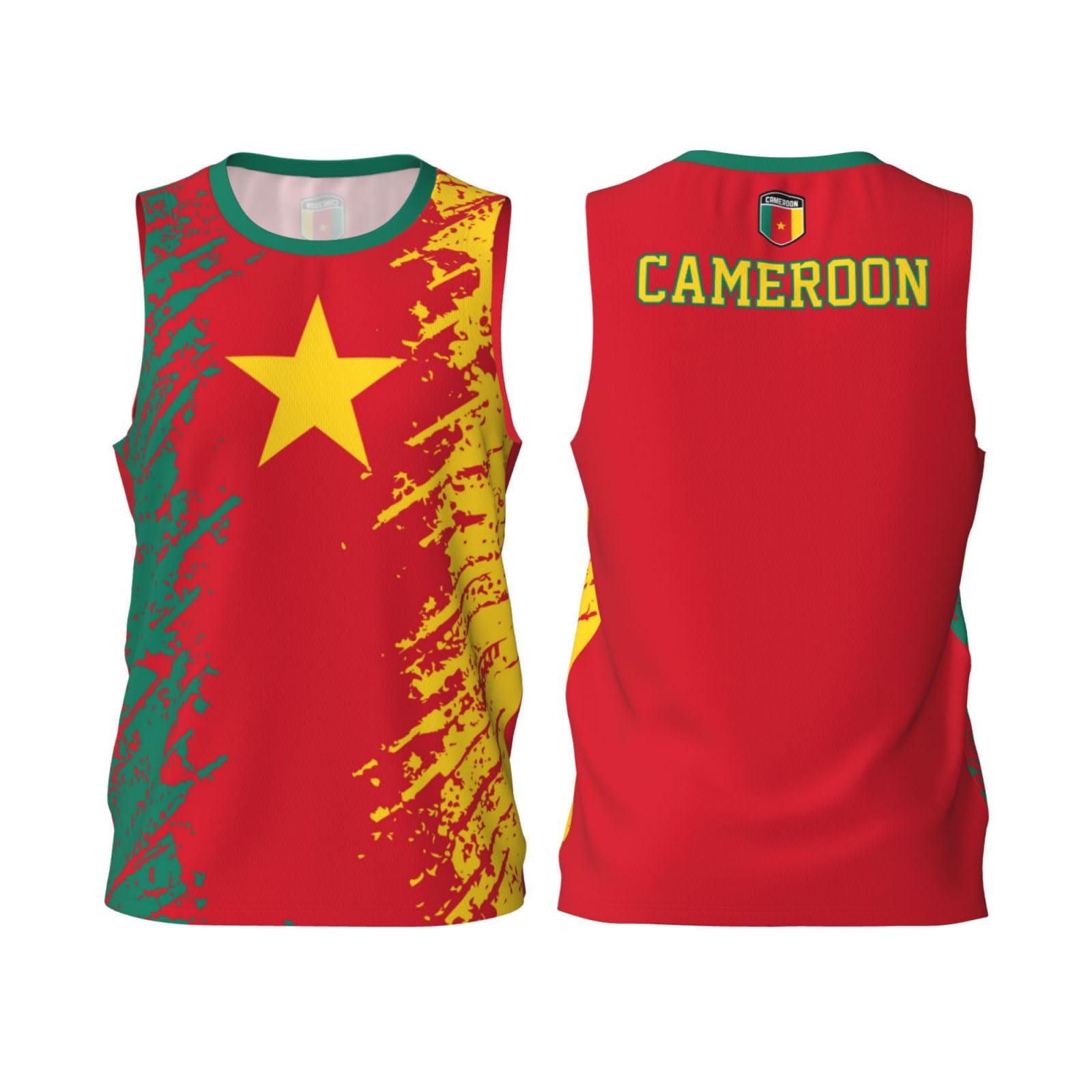 Cameroon Flag Grain Basketball Jersey Shirt Team Up Sports 3D Full Print Design Jerseys Black
