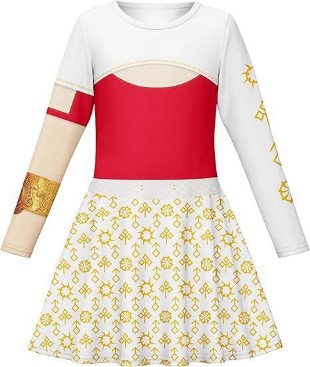 Costume for Kids Girls: Zombies Halloween Cosplay Asymmetrical Sleeve Outfit — Zombies Cheerleader and Girl Matching Dress