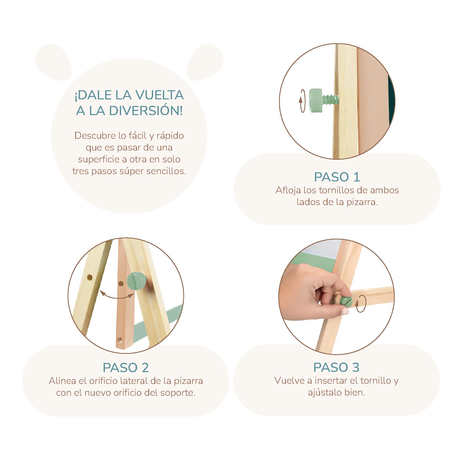 Buddy Baby - Pizarra Creativa 2 en 1 CreativeBoard - Desde 3 años - Superficie blanca y tiza - Incluye caja de tizas, 2 borradores y 1 boli - Balda inferior para accesorios - Ajustable en altura