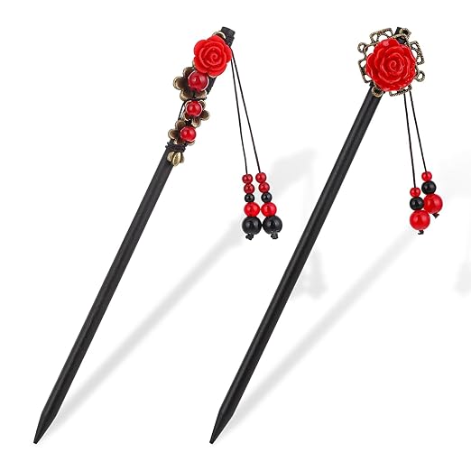 2 Pcs Chinese Hair Stick Flower Hair Chopsticks Retro