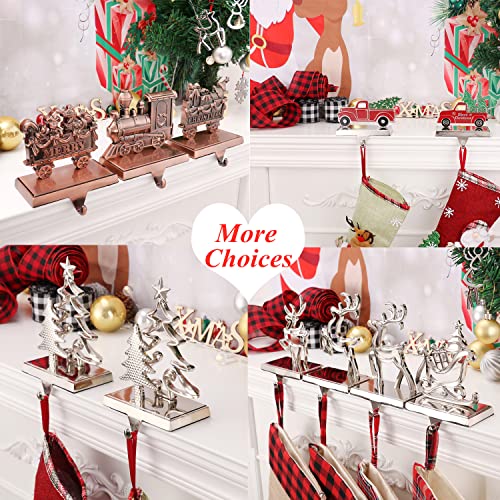 3Pcs Weighted Christmas Stocking Holder For Mantel Christmas Stocking Hanger Hooks Xmas Farmhouse Stocking Holders Heavy Duty Stocking Holder Mantle Table Fireplace Decor (Train Holder,3) #TOP6