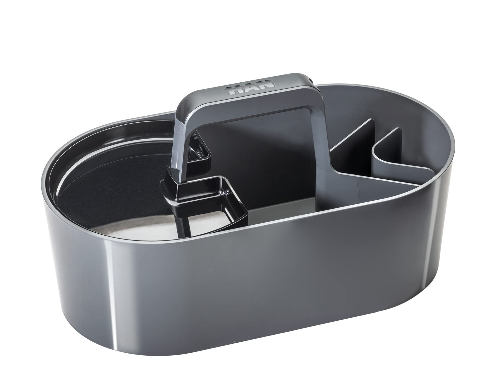 HANToolbox Loft 1200-19 with 4 Compartments, Removable Storage Tray and Carry Handle, Granite Grey