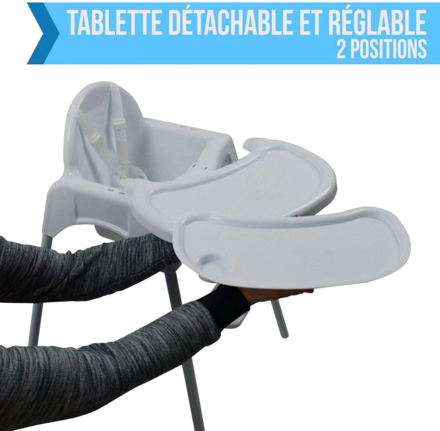 Monsieur Bebe Chaise Haute Enfant Reglable Hauteur Et Tablette 4 Coloris Norme Nf En149 Amazon Fr Bebe Et Puericulture