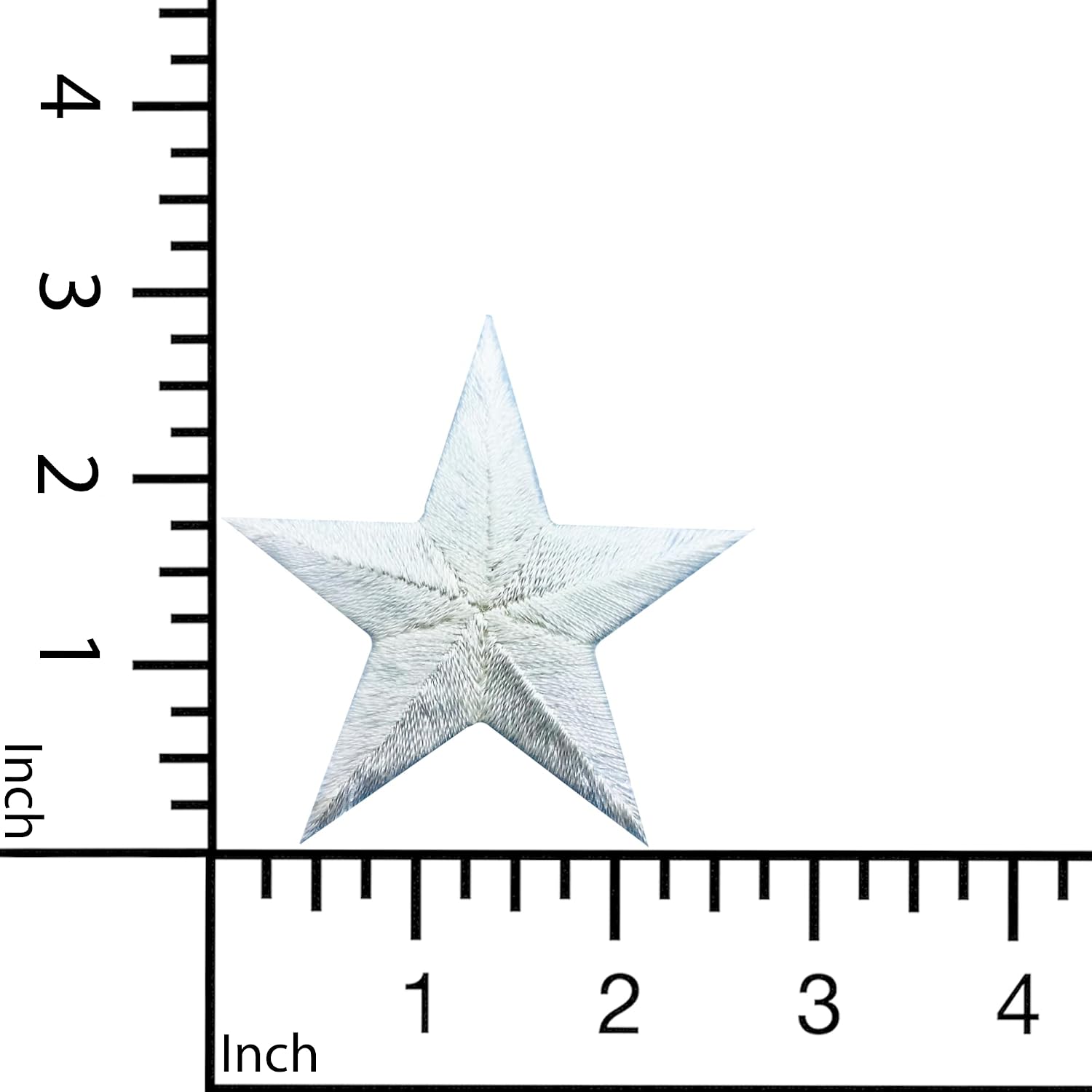 2-3/4" White Embroidered Star Iron-On Appliqué – Pack of 6 Heat Seal Patches for Uniforms, Costumes, Crafts
