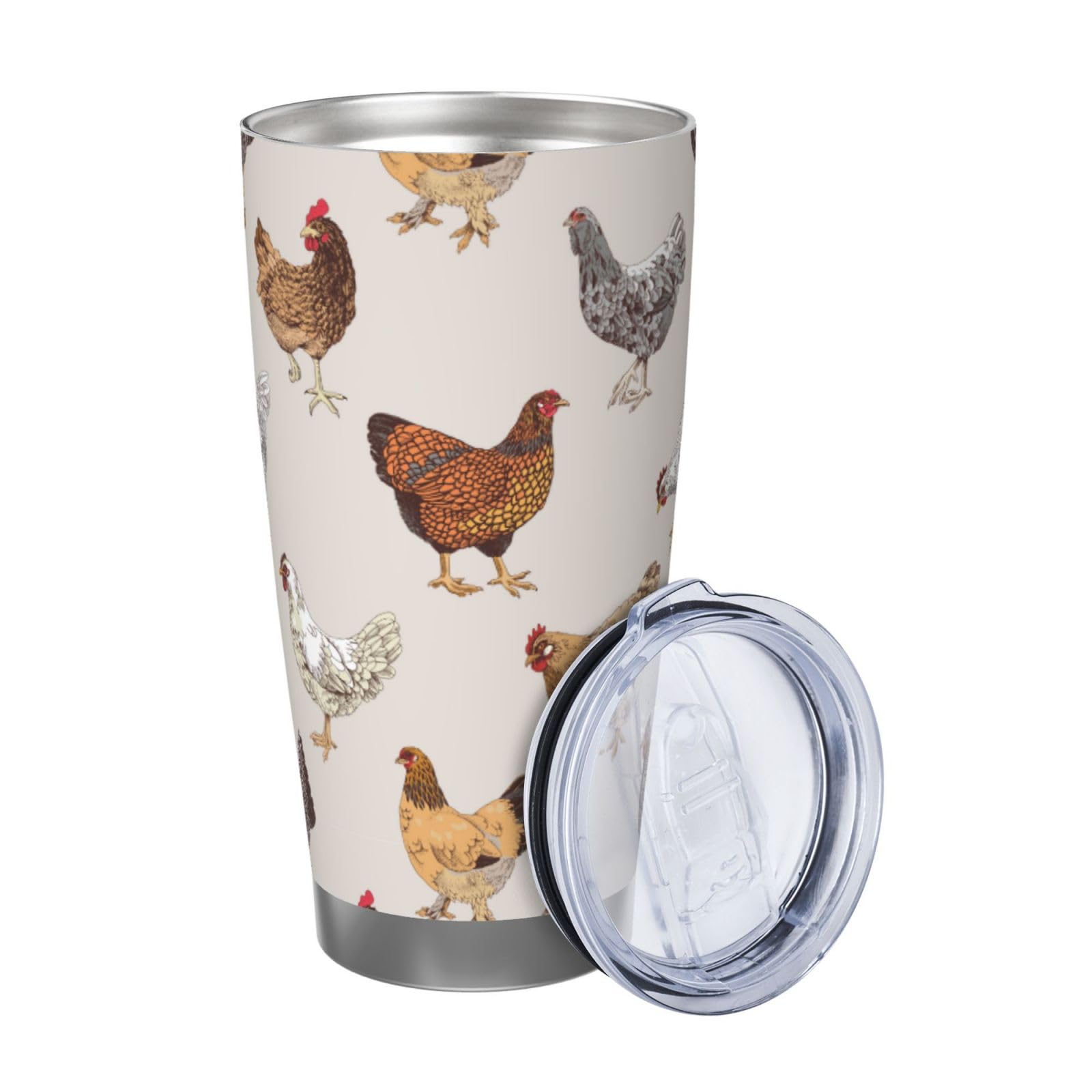 Xinvast Chicken Coffee Tumbler Vacuum Insulated Stainless Steel Water Bottle Travel Mug for Chicken Lovers Rooster Gifts 20 Oz