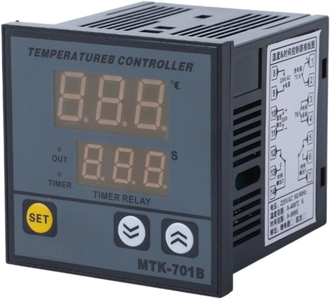 2 in 1 Time Temperature Controller 0~999S 0~400℃ Relay/SSR Output 220VAC 50/60Hz 72 * 72mm(K Relay Output)